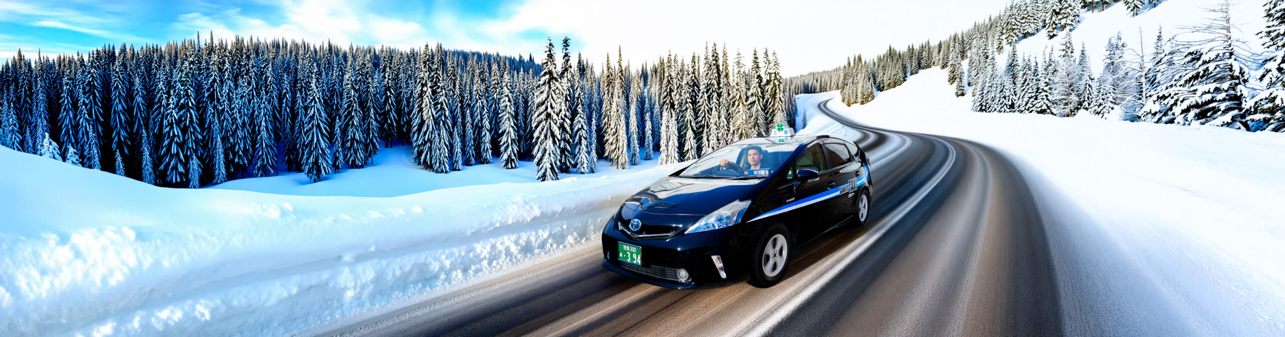 徳島県西部最大級の車両数、スタッドレス装着車で安心移動。 荷物が多い日でも快適な送迎サービスです。